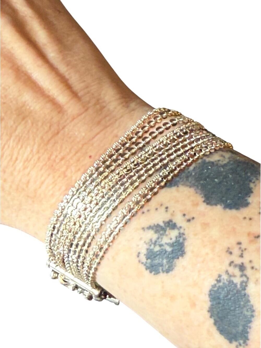 Milor Italy Vintage 925 Multi-Strand Sterling Silver Statement Bracelet